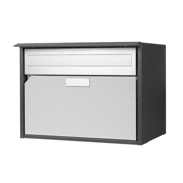 Huber Briefkasten Alu 400, Dunkelgrau metallic